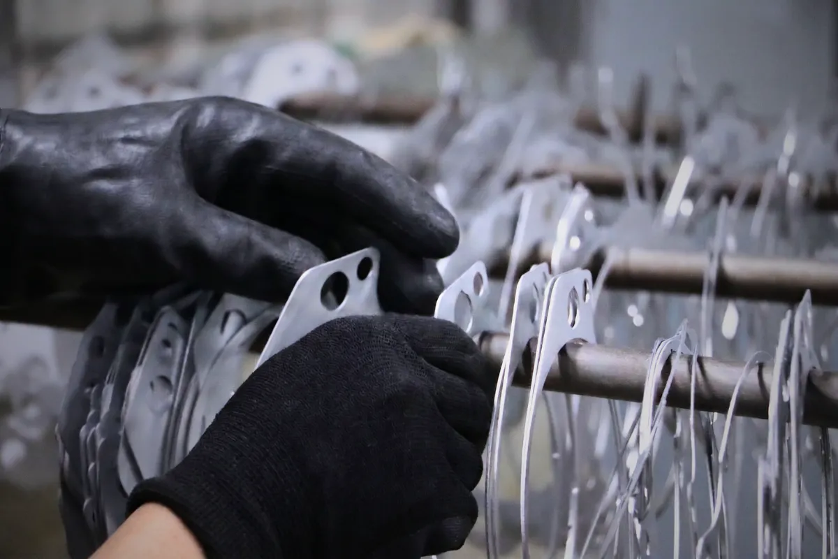 Operator finishing a gasket